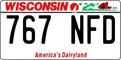 WI license plate 767NFD