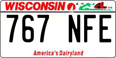 WI license plate 767NFE
