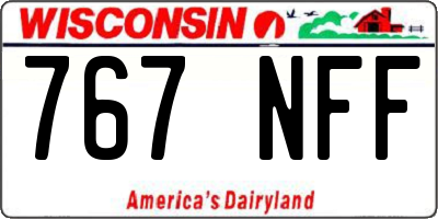 WI license plate 767NFF