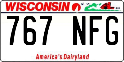 WI license plate 767NFG