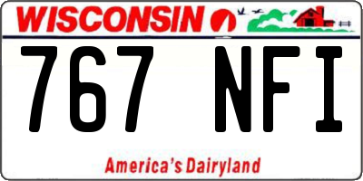 WI license plate 767NFI