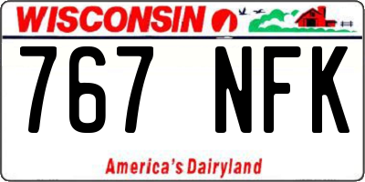 WI license plate 767NFK