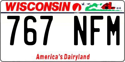 WI license plate 767NFM