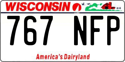 WI license plate 767NFP