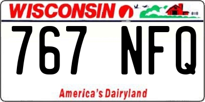 WI license plate 767NFQ