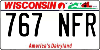 WI license plate 767NFR
