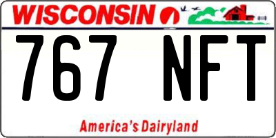 WI license plate 767NFT