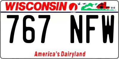 WI license plate 767NFW