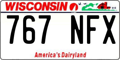 WI license plate 767NFX