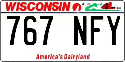 WI license plate 767NFY