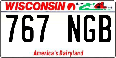 WI license plate 767NGB