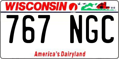 WI license plate 767NGC