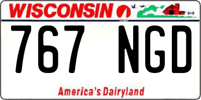 WI license plate 767NGD