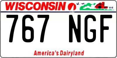 WI license plate 767NGF