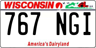 WI license plate 767NGI