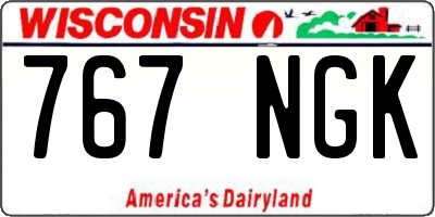 WI license plate 767NGK
