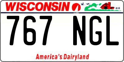 WI license plate 767NGL