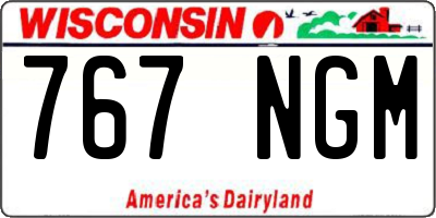 WI license plate 767NGM