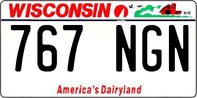 WI license plate 767NGN