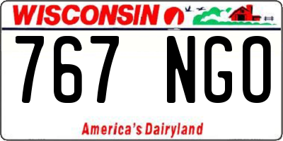 WI license plate 767NGO