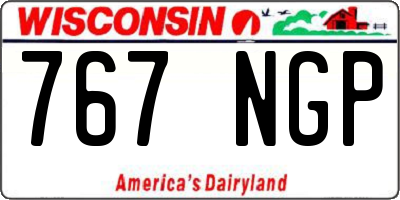 WI license plate 767NGP