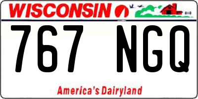 WI license plate 767NGQ