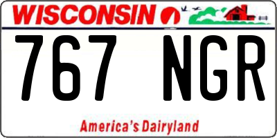 WI license plate 767NGR
