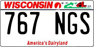 WI license plate 767NGS