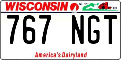 WI license plate 767NGT