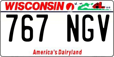 WI license plate 767NGV