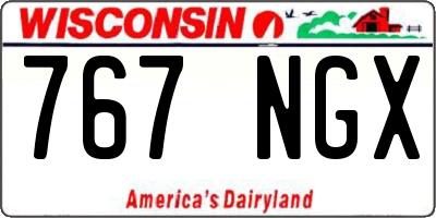 WI license plate 767NGX