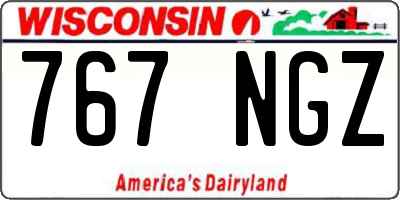 WI license plate 767NGZ