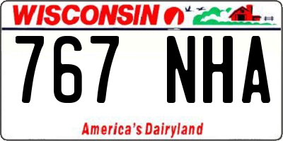 WI license plate 767NHA