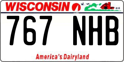 WI license plate 767NHB