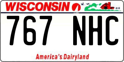 WI license plate 767NHC