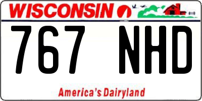 WI license plate 767NHD