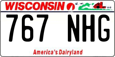 WI license plate 767NHG