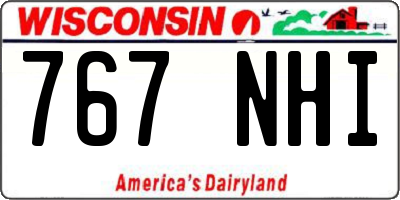 WI license plate 767NHI