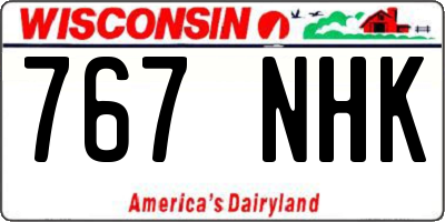 WI license plate 767NHK