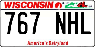 WI license plate 767NHL