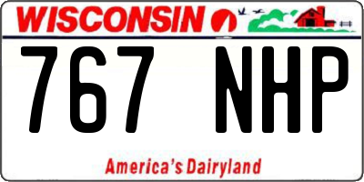 WI license plate 767NHP