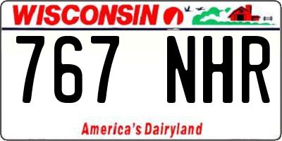 WI license plate 767NHR