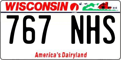 WI license plate 767NHS