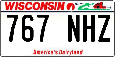 WI license plate 767NHZ