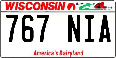 WI license plate 767NIA