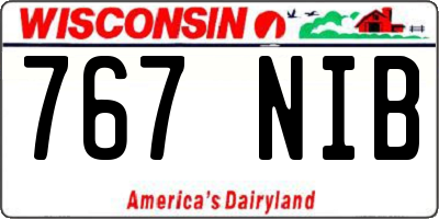WI license plate 767NIB