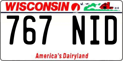 WI license plate 767NID