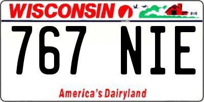 WI license plate 767NIE