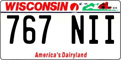 WI license plate 767NII