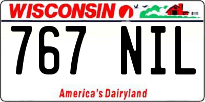 WI license plate 767NIL